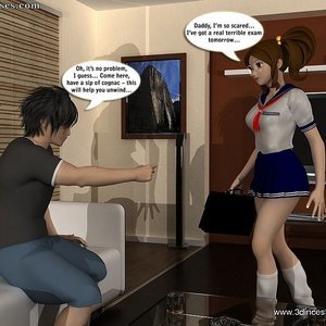 Girl unwinds before exam image 002