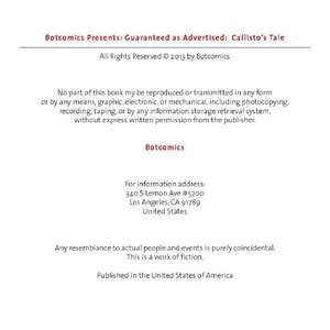 Guaranteed as Advertised - Callisto's Tale image 002