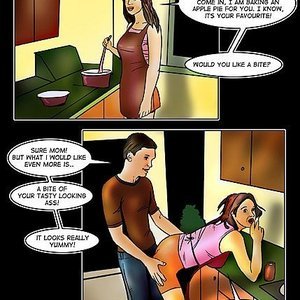 Son found his mom in the short skirt of hers image 002