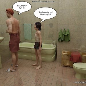 Good Morning Fuck - Good morning fuck in a bathroom porn comix - Cartoon Porn Comics