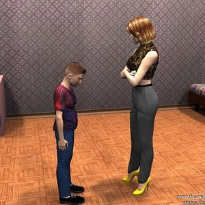 Mother consoles his son image 011