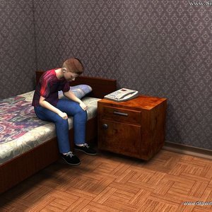 Mother consoles his son image 018