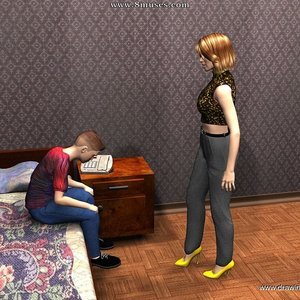 Mother consoles his son image 019