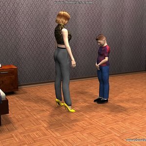 Mother consoles his son image 021