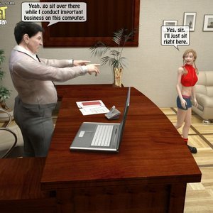 Naughty Granddaughter Plays with Grandpa image 004