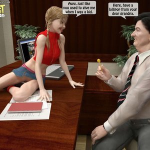 Naughty Granddaughter Plays with Grandpa image 010