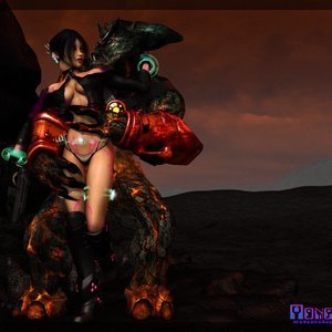 Ryoko and Lava Troll image 001