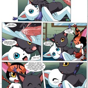 Gatomon in heat (Digihentai Comics) image 010