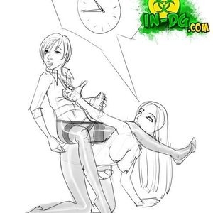 Christine And Priya In The Library (Innocent Dickgirls Comics) image 005