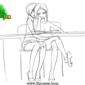 Christine And Priya In The Library (Innocent Dickgirls Comics) image 006