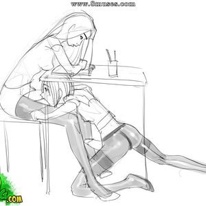 Christine And Priya In The Library (Innocent Dickgirls Comics) image 009